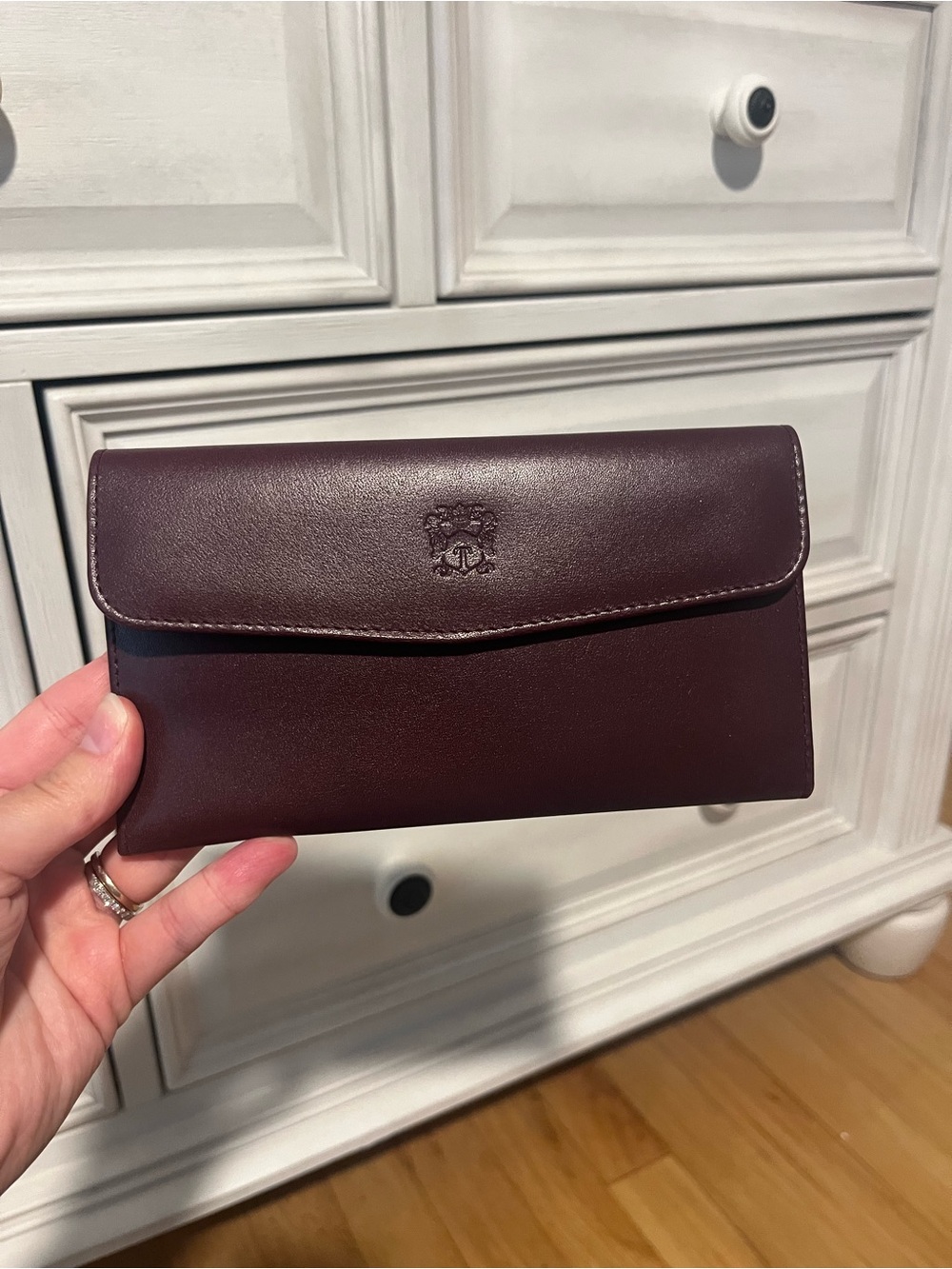Leather Envelope Wallet in Deep Burgundy